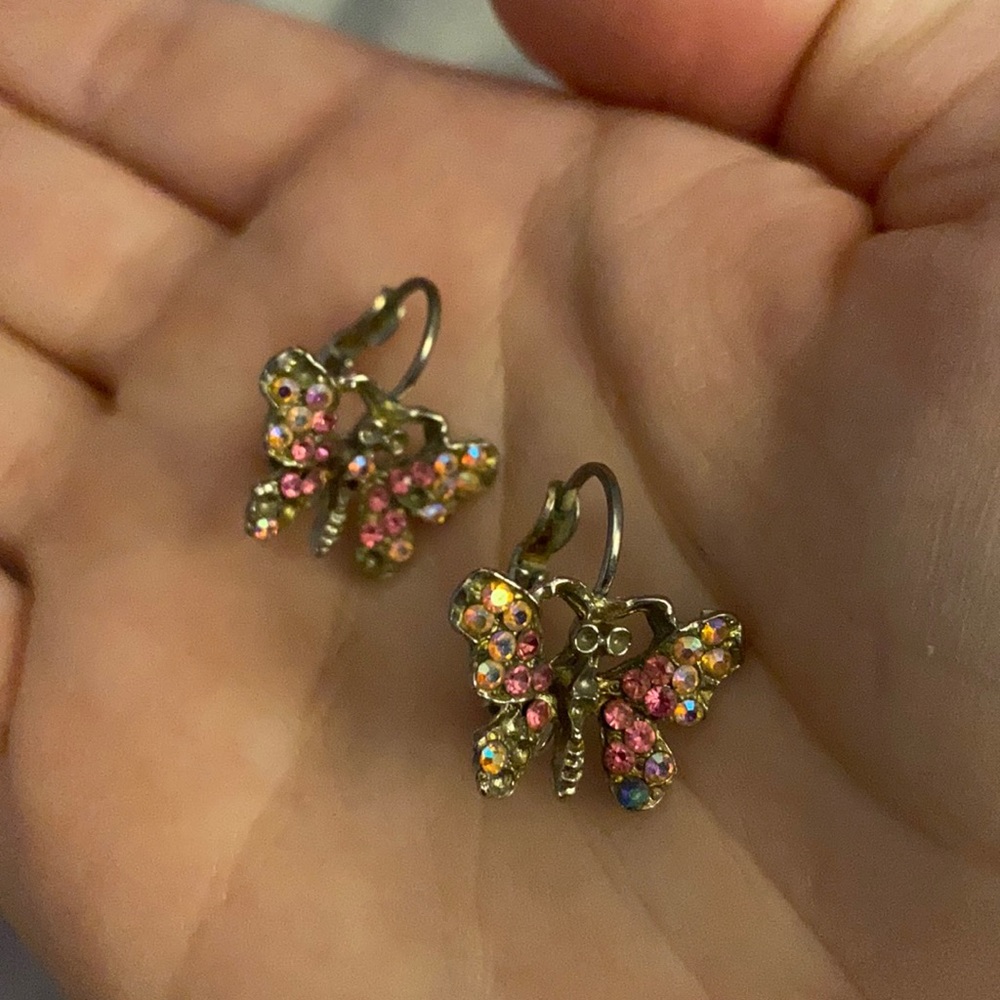 Clip On Butterfly Jewel Earrings